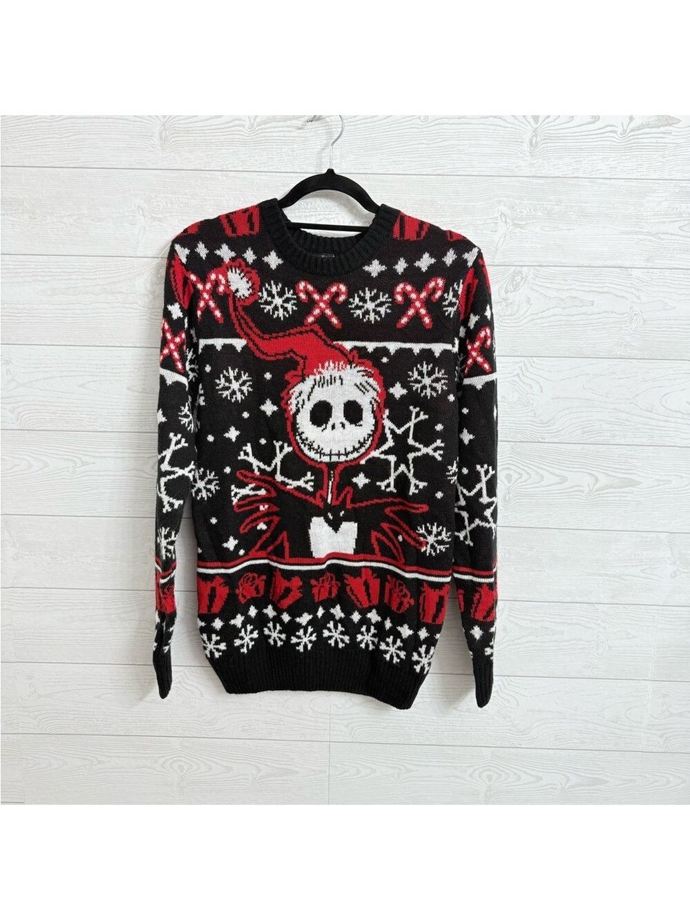 Nightmare Before Christmas Men’s Black Jack Skellington Sweater. Size S